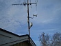 Antennmast med min nymonterade väderstation LaCrosse WS-3600. (2006-04-01 Bild 021)