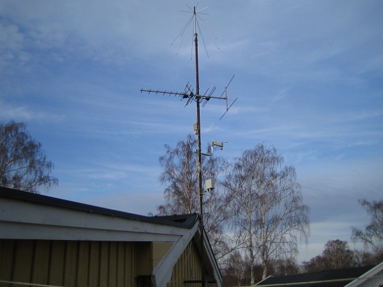 Väderstation 
Antennmast med min nymonterade väderstation LaCrosse WS-3600.