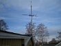 Antennmast med min nymonterade väderstation LaCrosse WS-3600. (2006-04-01 Bild 020)