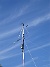 Norra antennmasten  
Här finns avstämningsenheten till min longwire-antenn, samt min discone för VHF/UHF. Observera två Svalor som vilar på antennen.  
2009-07-17 IMG_0177