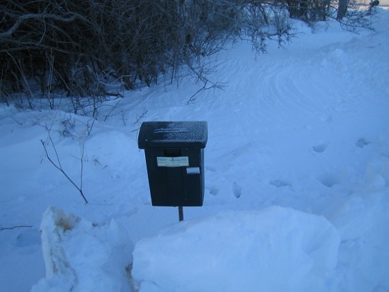 Granudden 
Min brevlåda står kvar men är tämligen insnöad.